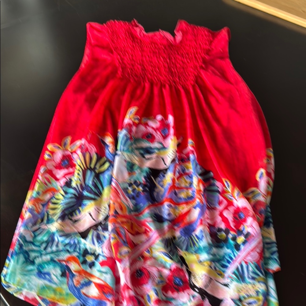 Anthropologie Red Floral Top